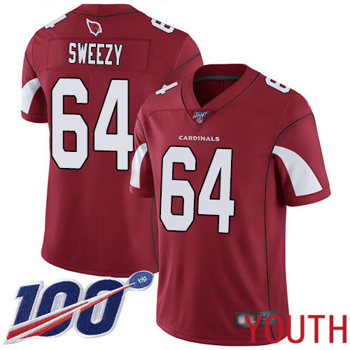 Arizona Cardinals Limited Red Youth J.R. Sweezy Home Jersey NFL Football 64 100th Season Vapor Untouchable